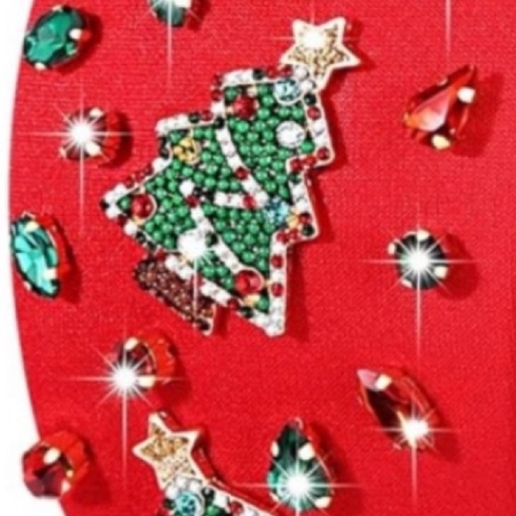 Christmas Headbands Festive Red Headband with Christmas Tree Embellishme… - Picture 10 of 16